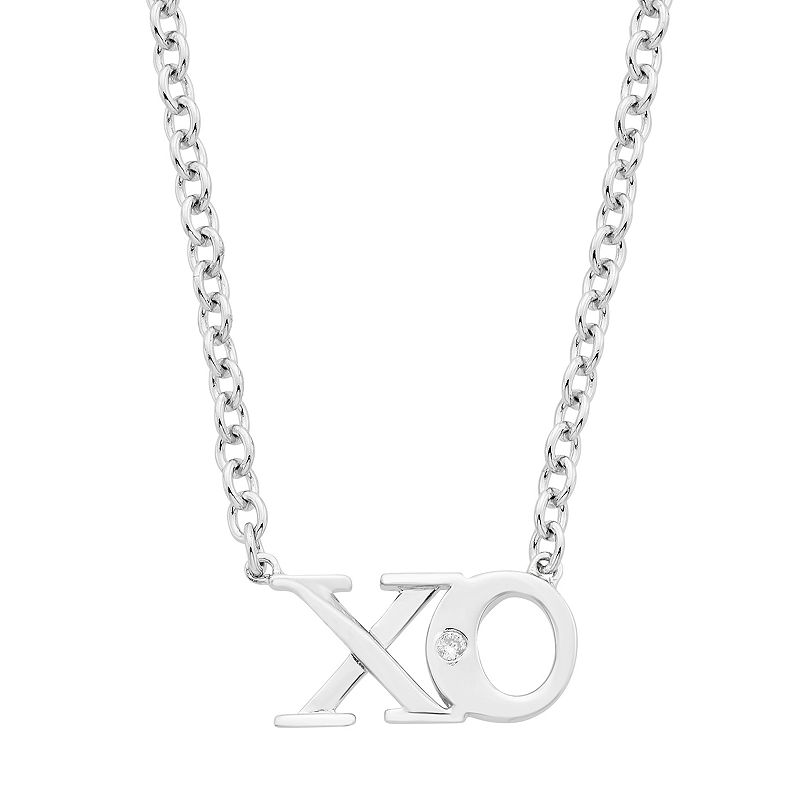 Boston Bay Diamonds Sterling Silver Diamond Accent XO Pendant, Womens