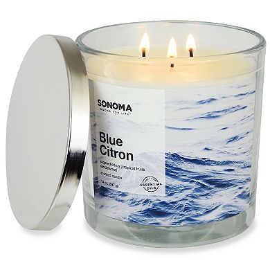 Sonoma Goods For Life Blue Citron 14oz Candle Jar