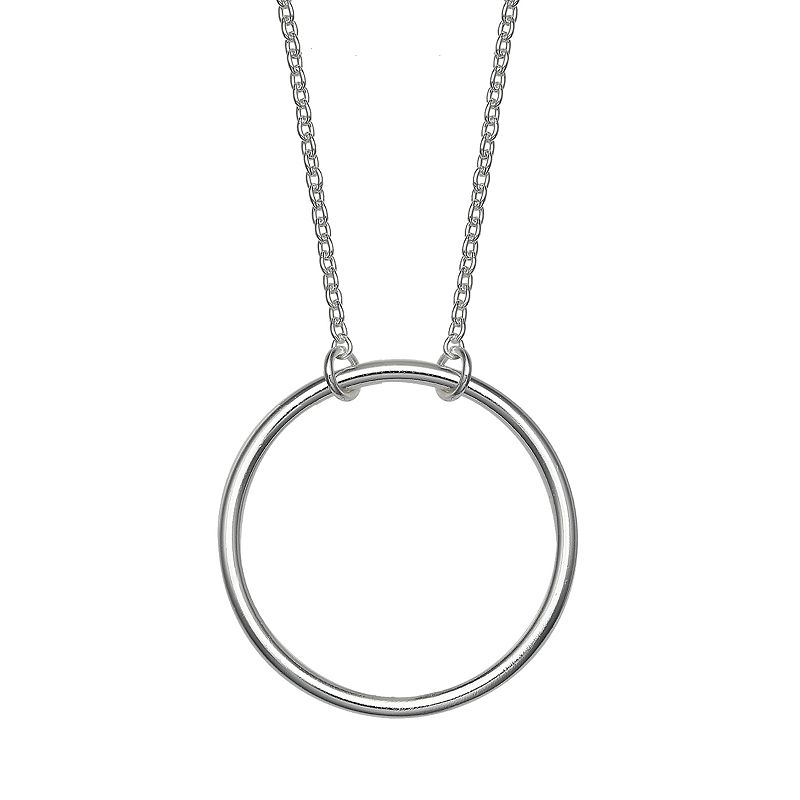 PRIMROSE Two Tone Ring Necklace, Womens, Size: 18, Silver