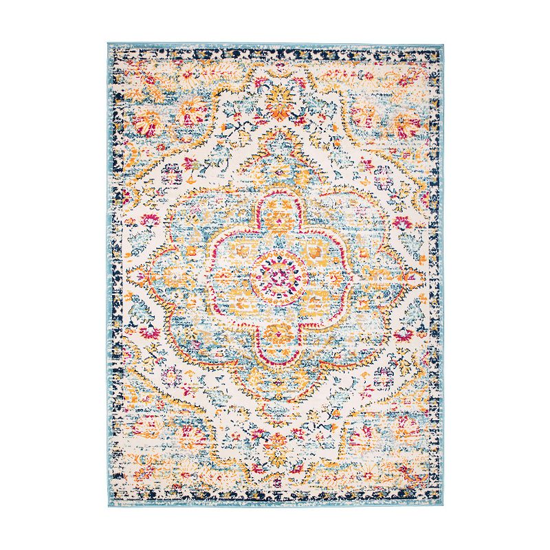 World Rug Gallery Monaco Vintage Distressed I Rug, Blue, 8X10 Ft