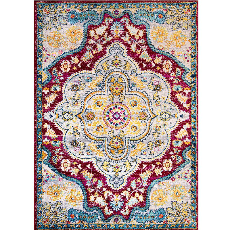 World Rug Gallery Monaco Vintage Distressed I Rug, Red, 8X10 Ft