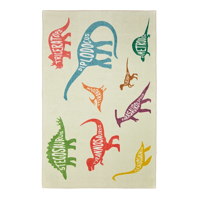 Mohawk Home Kids Interactive Prismatic Dinosaurs EverStrand Rug, Multicolor, 3X5 Ft