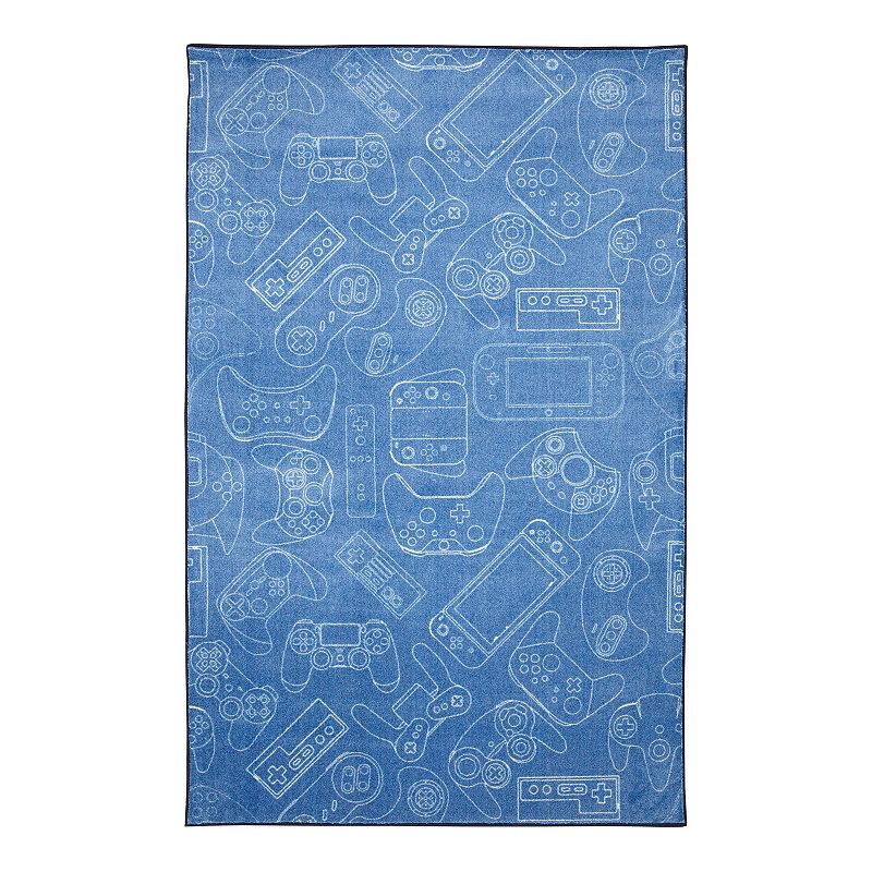 Mohawk Home Kids Prismatic In-Control Gamers EverStrand Rug, Blue, 3.5X5 Ft
