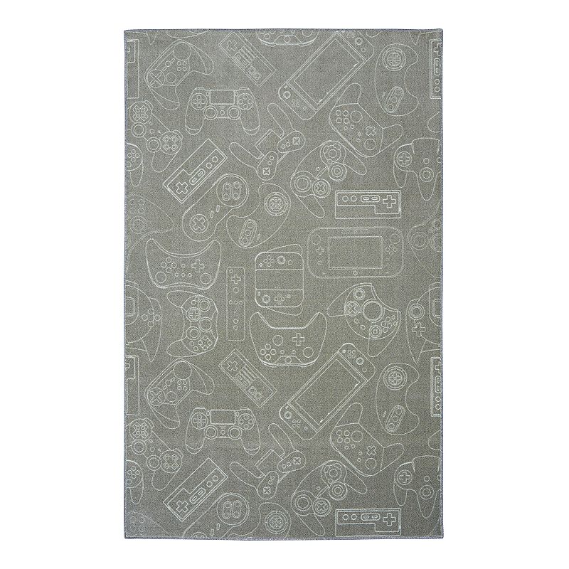 Mohawk Home Kids Prismatic In-Control Gamers EverStrand Rug, Grey, 8X10 Ft