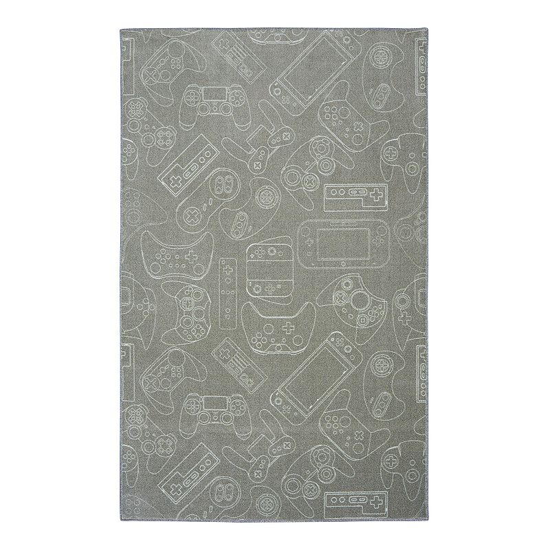Mohawk Home Kids Prismatic In-Control Gamers EverStrand Rug, Grey, 5X8 Ft