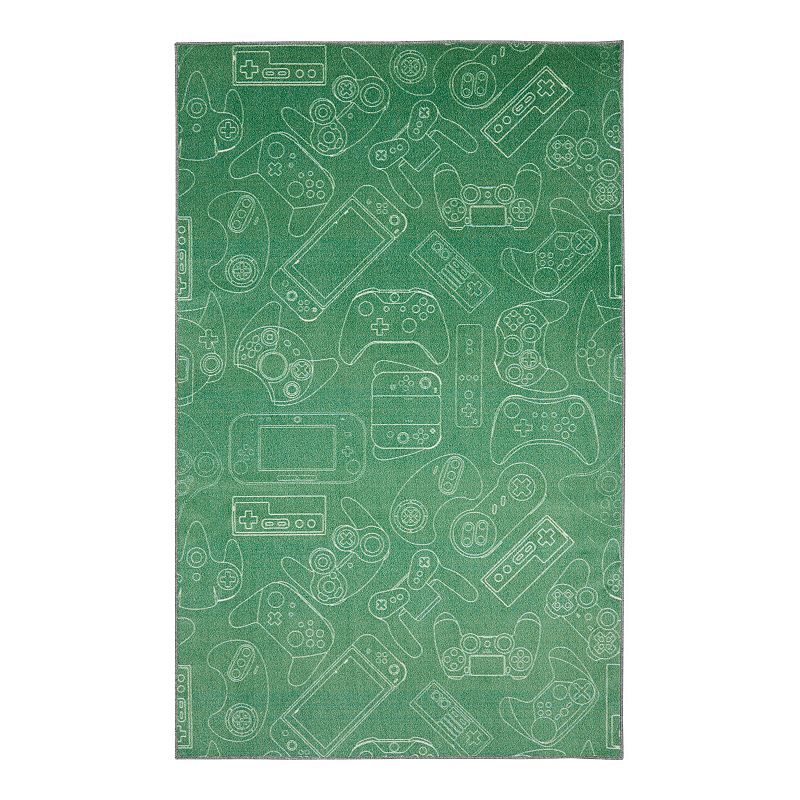 Mohawk Home Kids Prismatic In-Control Gamers EverStrand Rug, Green, 8X10 Ft