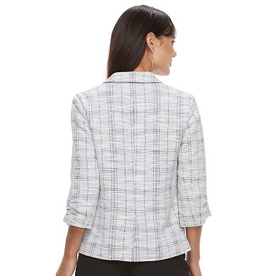 Women's ELLE™ Tweed Ruched-Sleeve Blazer