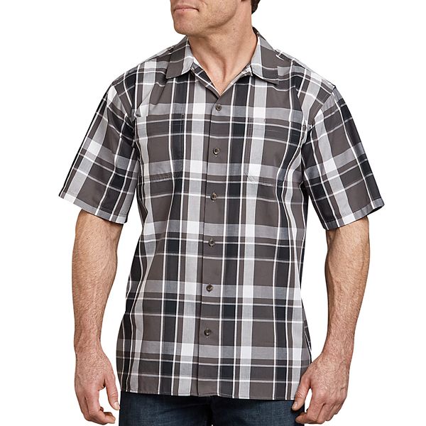 dickies Mens Yarn Dyed Short Sleeve Camp Shirt Big-Tall