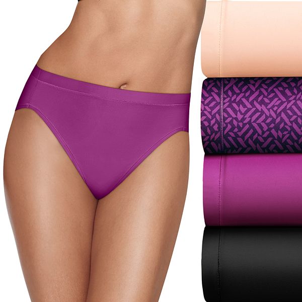 Woman's Hanes 4 Pack Cool Comfort Hi-cut Panties size 6 