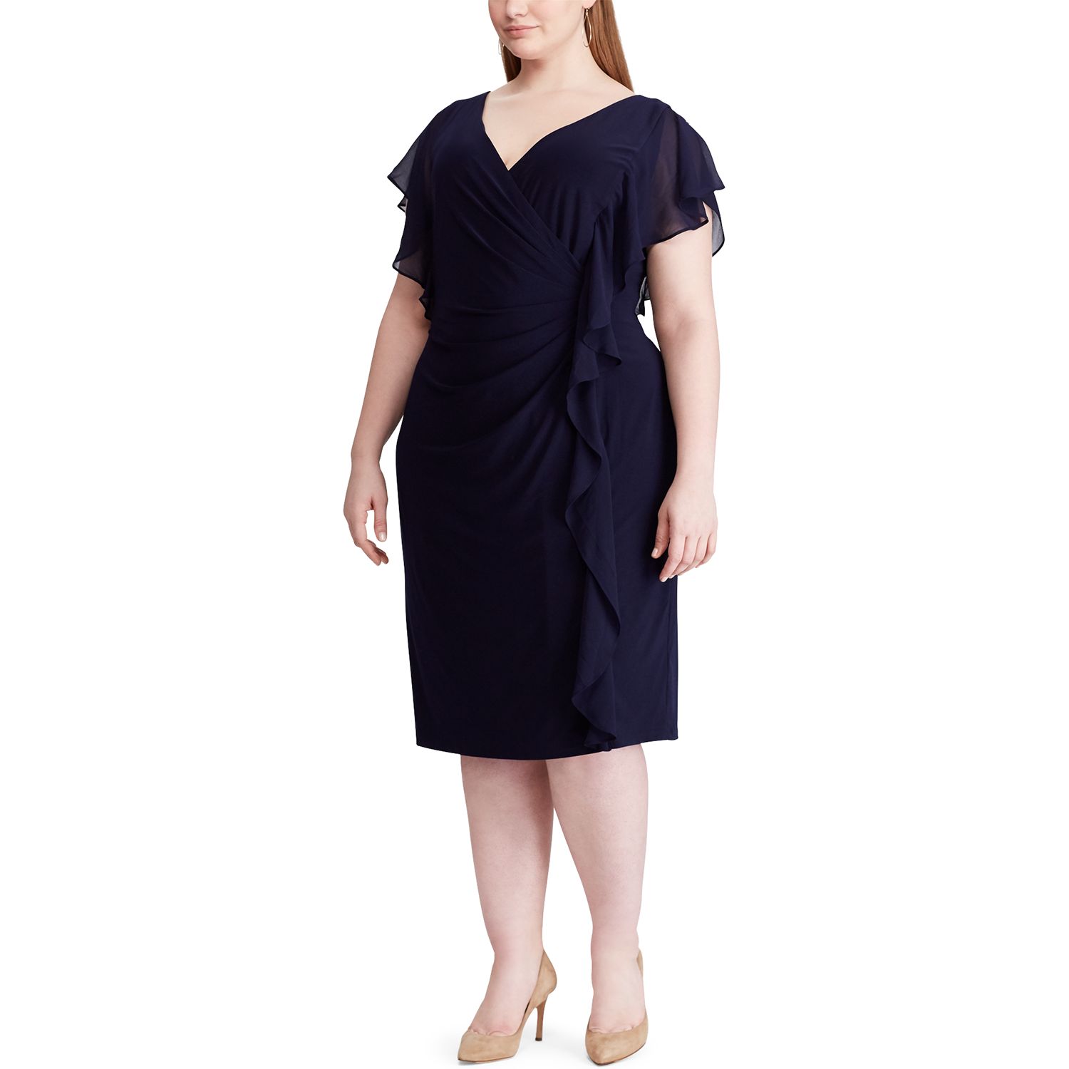 flutter sleeve dress plus size