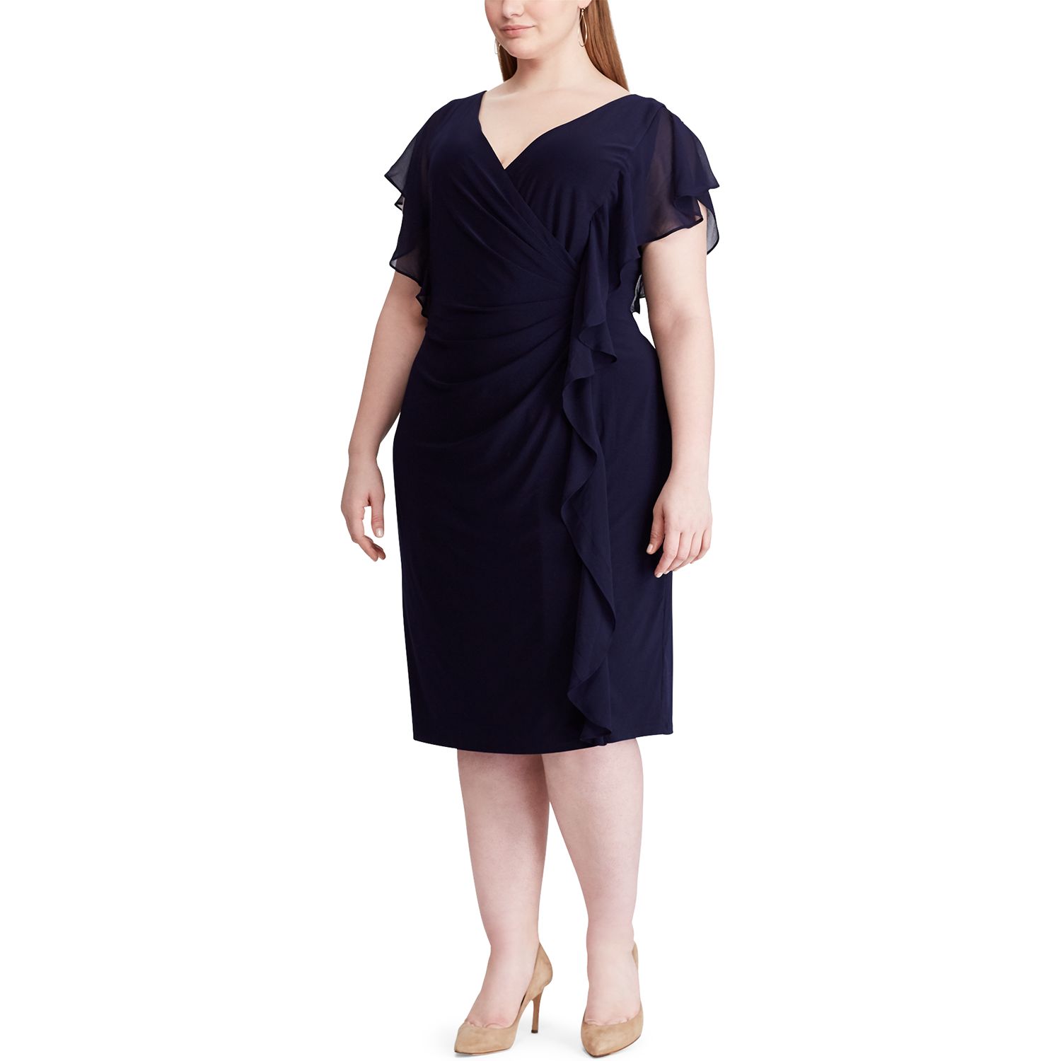 plus size flutter sleeve dress