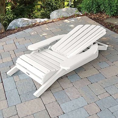 Highwood USA Hamilton Folding & Reclining Adirondack Chair with Ottoman