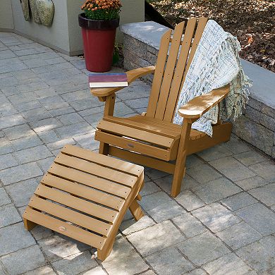 Highwood USA Hamilton Folding & Reclining Adirondack Chair with Ottoman
