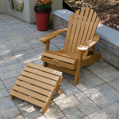 Highwood USA Hamilton Folding & Reclining Adirondack Chair with Ottoman