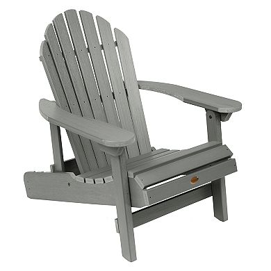 Highwood USA Set of 2 Hamilton Folding & Reclining Adirondack Chairs, 2 Folding Ottomans, 1 Folding Side Table
