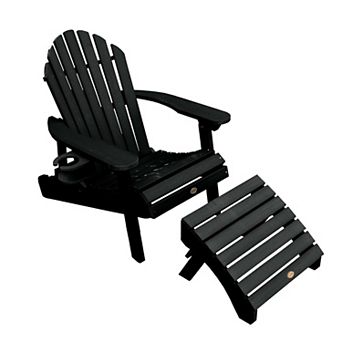 Highwood USA Hamilton Folding & Reclining Adirondack Chair with Laptop/Reading Table