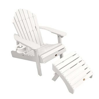 Highwood USA Hamilton Folding & Reclining Adirondack Chair with Laptop/Reading Table