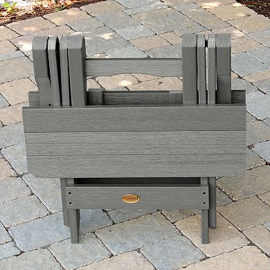 Highwood USA Set of 2 Classic Westport Adirondack Chairs with Folding Side Table