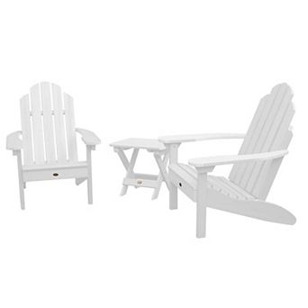 Highwood USA Set of 2 Classic Westport Adirondack Chairs with Folding Side Table
