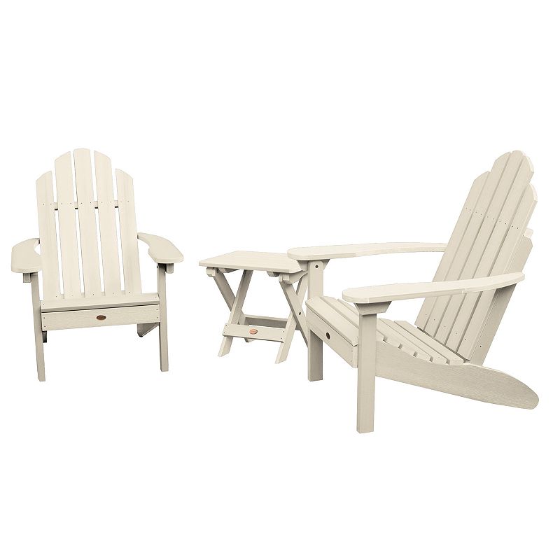 highwood Set of 2 Classic Westport Adirondack Chairs with Folding Side Tabl