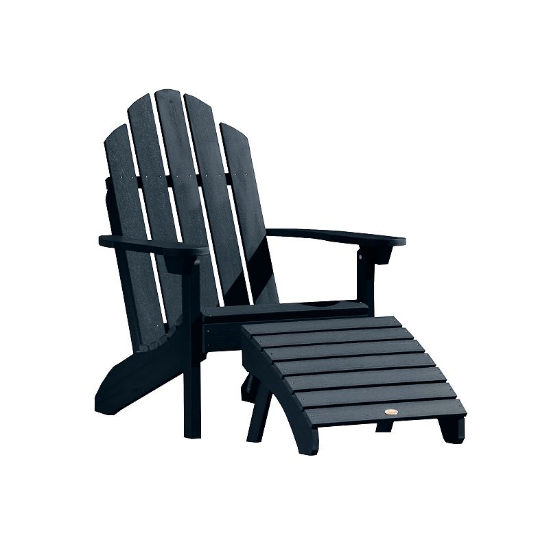 highwood Classic Westport Adirondack Chair with Ottoman, Blue
