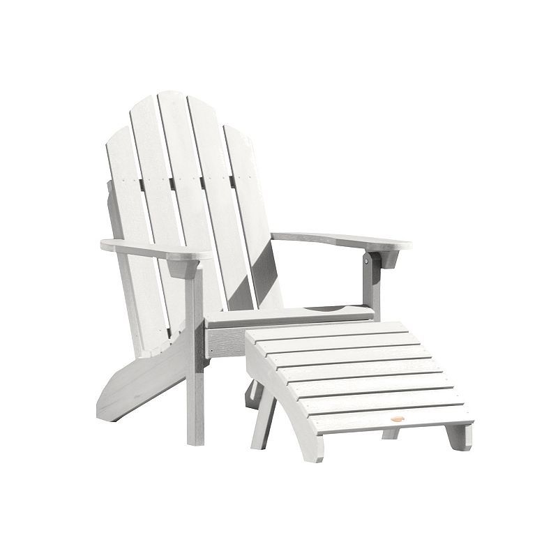 highwood Classic Westport Adirondack Chair with Ottoman, White