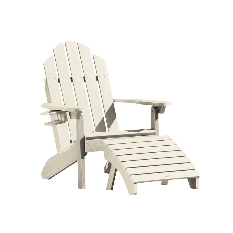 Highwood Westport Adirondack Chair & Folding Ottoman, White