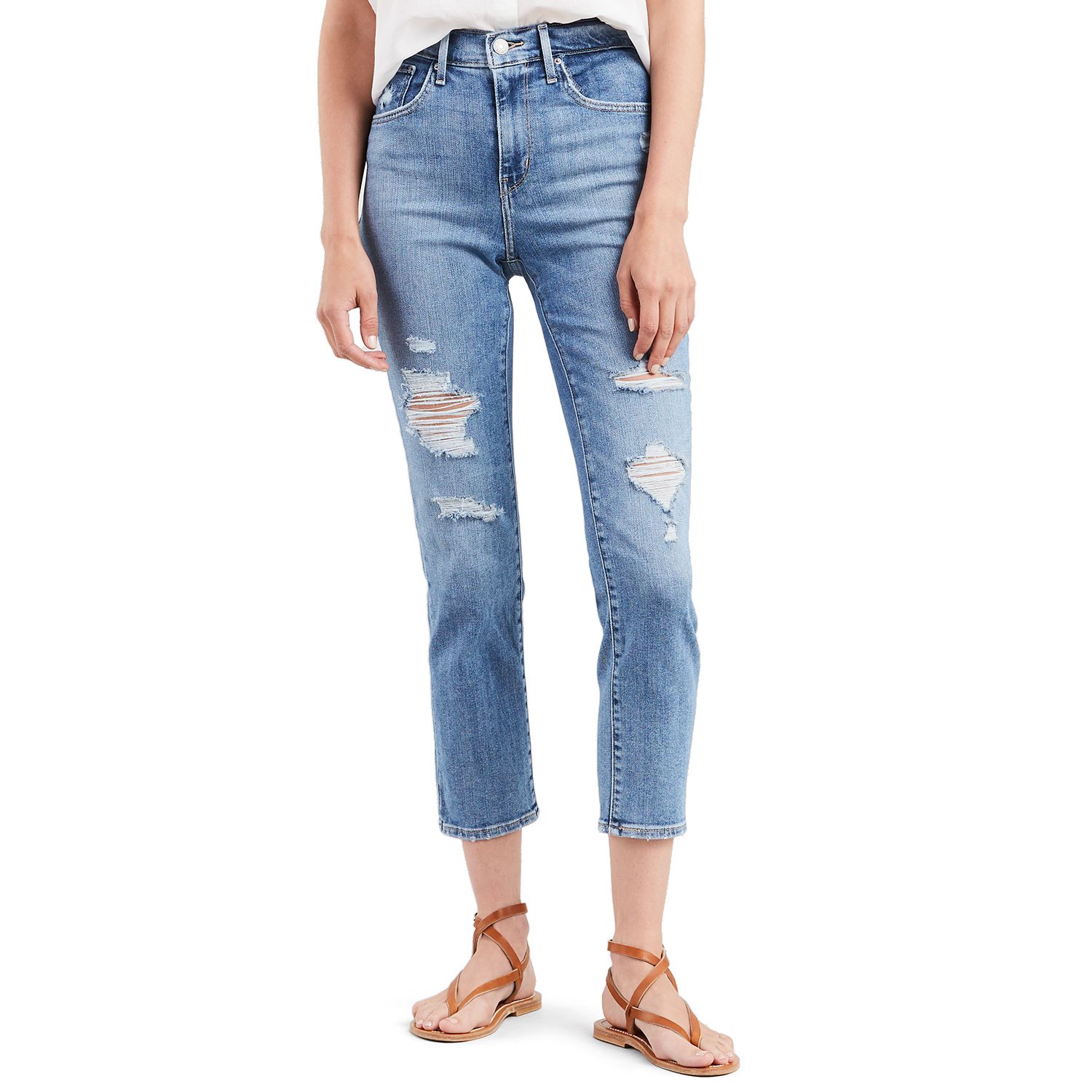 levi's 724 high rise straight crop