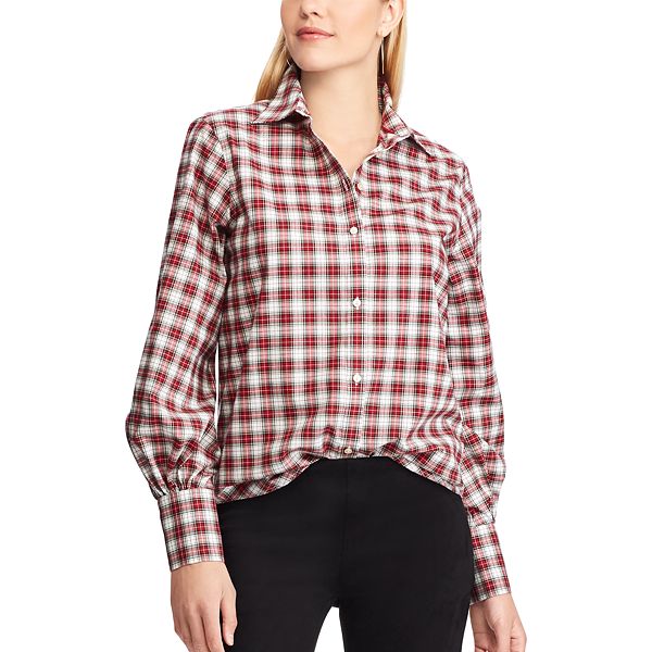 Women's Chaps Plaid No-Iron Broadcloth Shirt