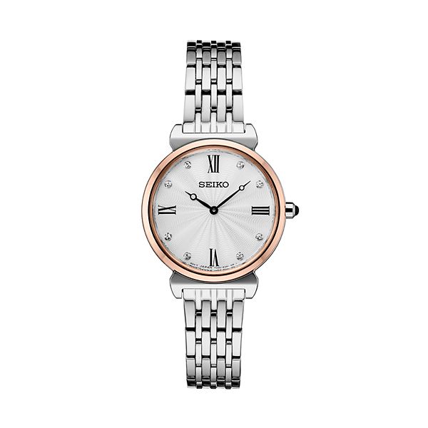 Seiko Women s Crystal Accent Two Tone Stainless Steel Watch SFQ798