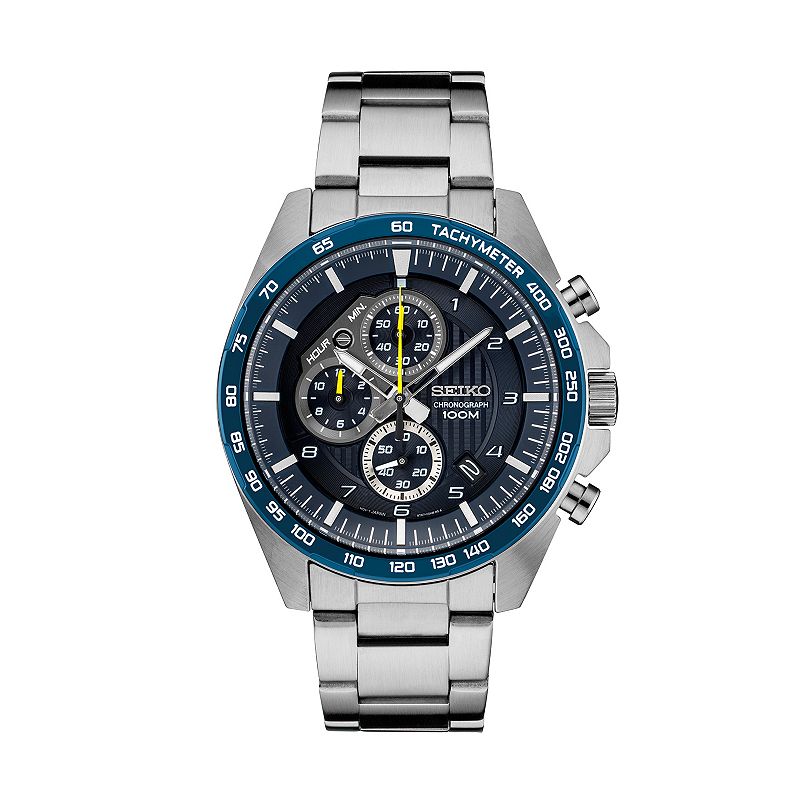 Seiko Men's Essential Stainless Steel Chronograph Watch - SSB321, Size: 44MM, Silvertone