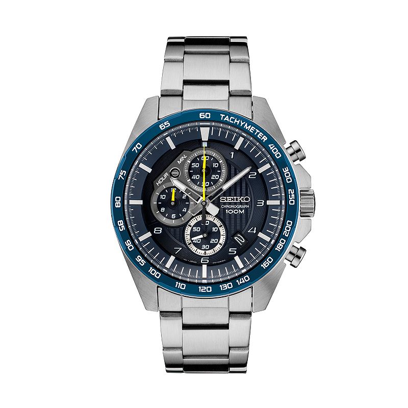 Seiko Mens Essential Stainless Steel Chronograph Watch - SSB321, Size: Lar