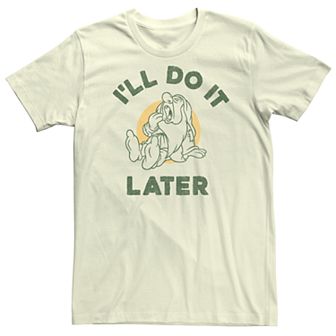 Disney's Snow White Men's Seven Dwarfs Do It Later Tee