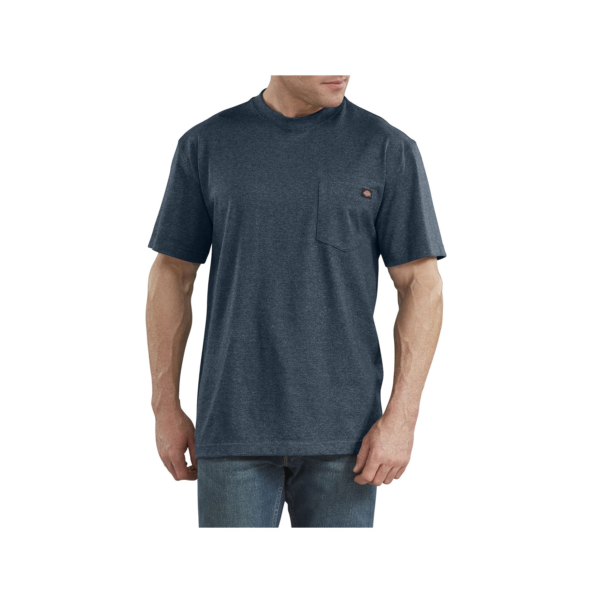 Mens Dickies Heavyweight Crewneck Tee, Size: XXL, Baltic Blue Single Dye