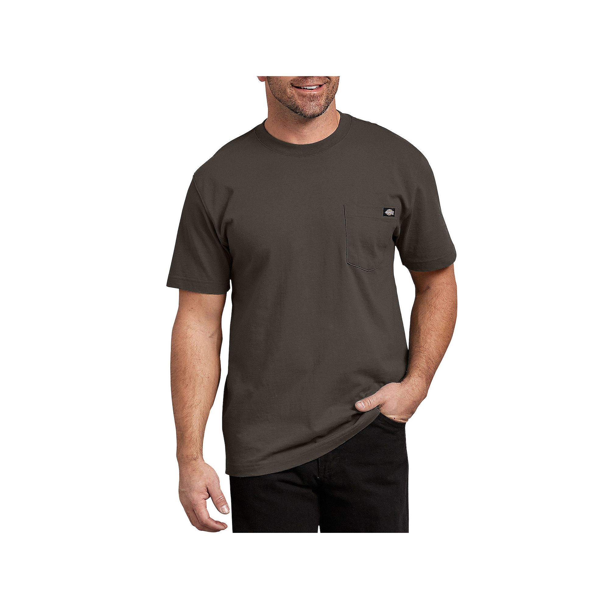 Mens Dickies Heavyweight Crewneck Tee, Size: XXL, Black Olive