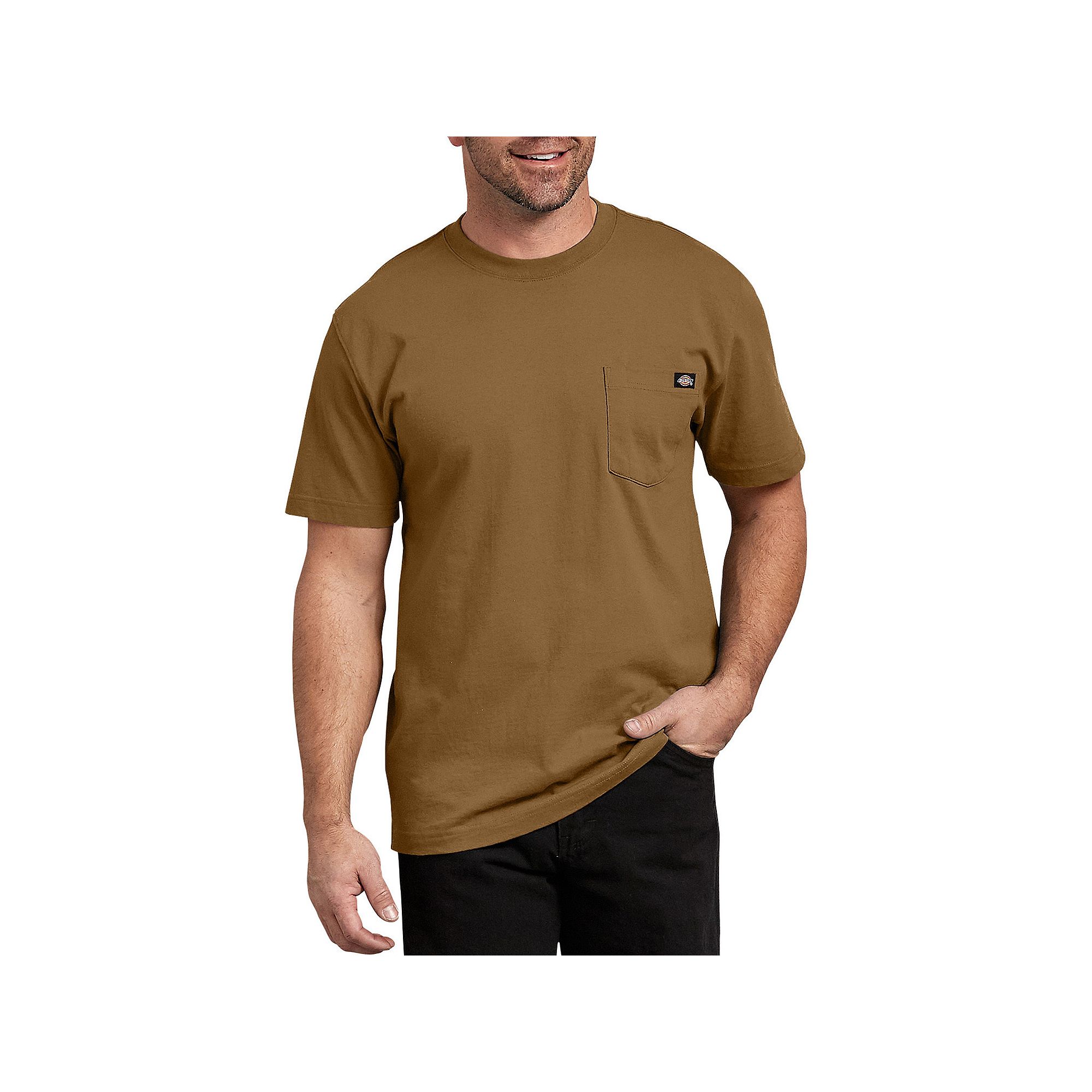 Mens Dickies Heavyweight Crewneck Tee, Size: XXL, Brown Duck