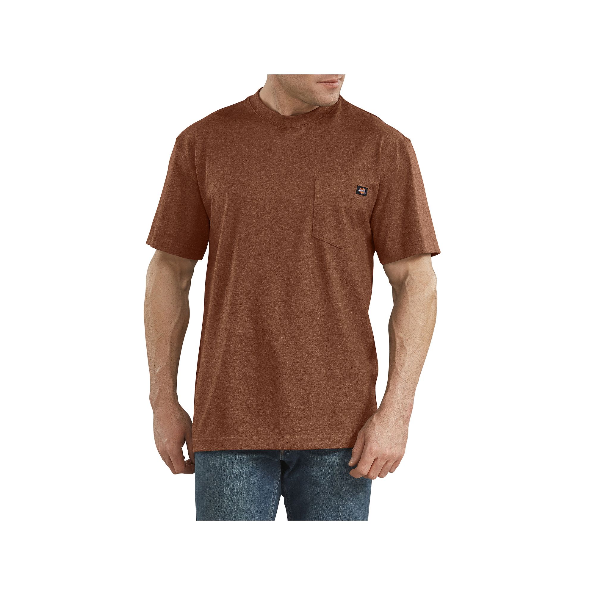 Mens Dickies Heavyweight Crewneck Tee, Size: XXL, Rustic Red Single Dye