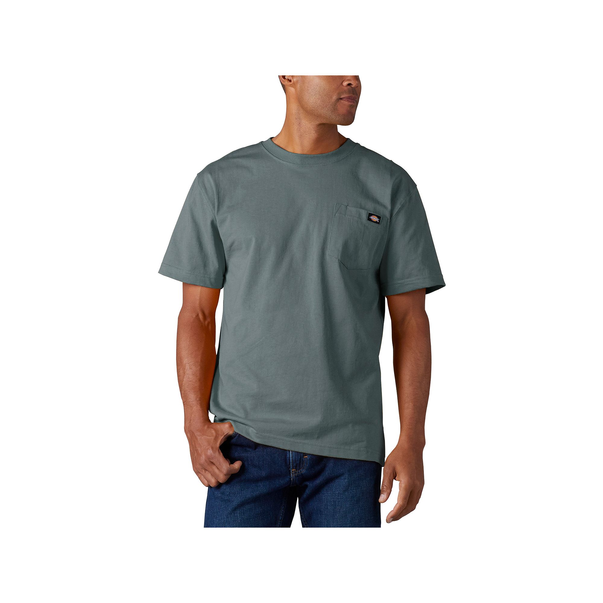 Mens Dickies Heavyweight Crewneck Tee, Size: XXL, Grey Blue