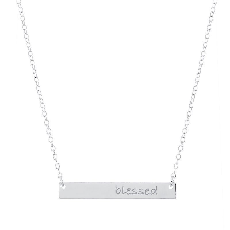 18914243 Sterling Silver Blessed Bar Necklace, Womens, Size sku 18914243
