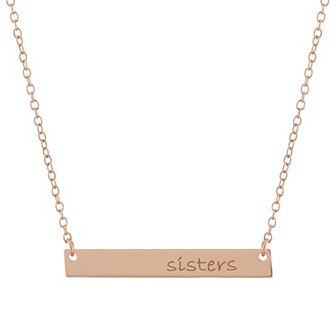 Athra NJ Inc Sterling Silver "Sisters" Bar Necklace