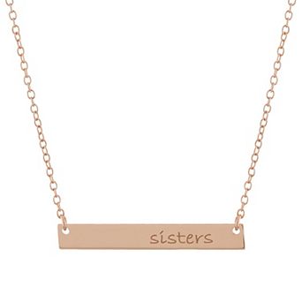 Athra NJ Inc Sterling Silver "Sisters" Bar Necklace