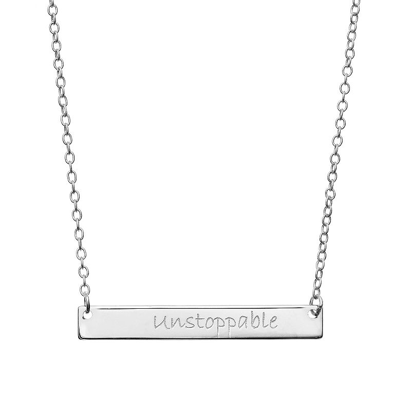 Unstoppable Sterling Silver Bar Necklace, Womens, Size: 18, Multico