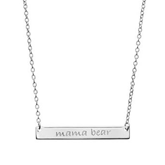 Athra NJ Inc Sterling Silver "Mama Bear" Necklace