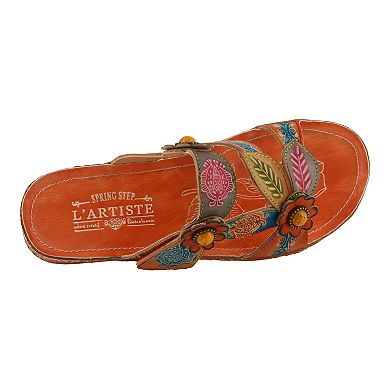 Womens L'Artiste By Spring Step Pillow Leather Slide Sandals