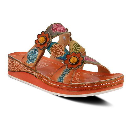 Womens L'Artiste By Spring Step Pillow Leather Slide Sandals