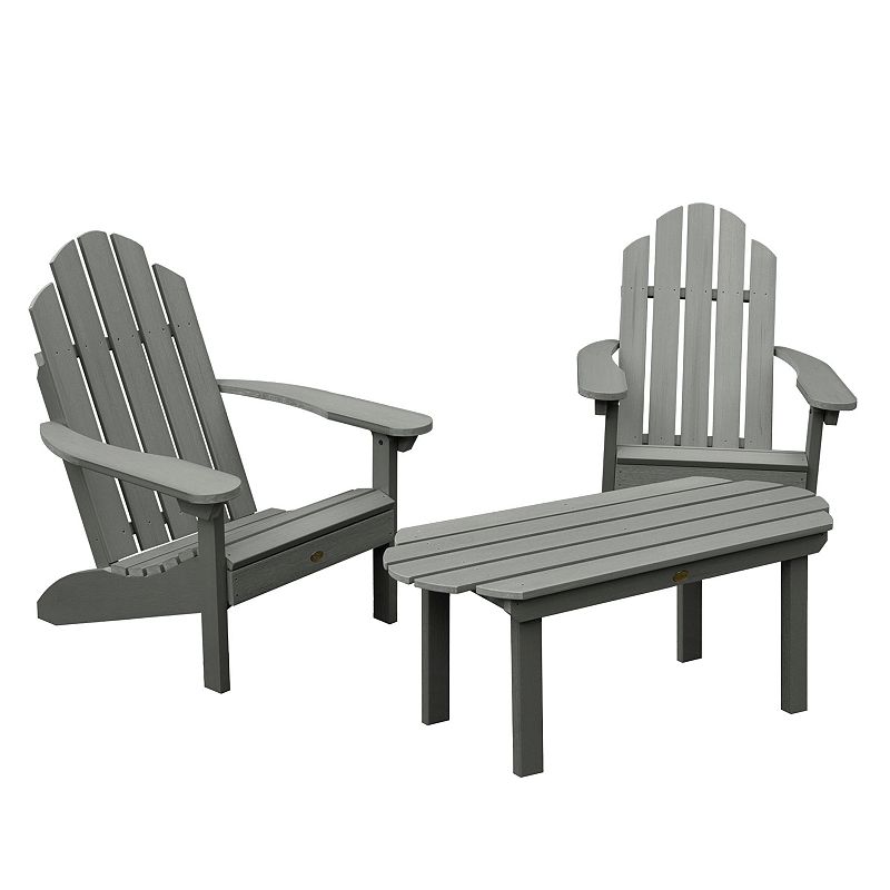 Highwood Westport Adirondack Chairs with Conversation Table, Grey