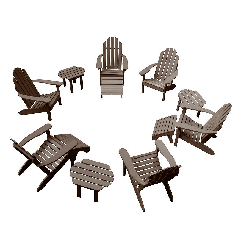 Highwood USA Westport Adirondack Chairs, Side Tables, and Ottomans, Weathered Acorn