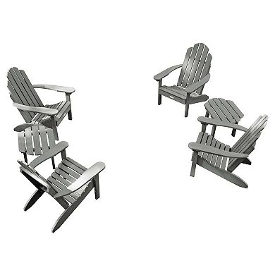 Highwood USA Westport Adirondack Chairs with Side Tables