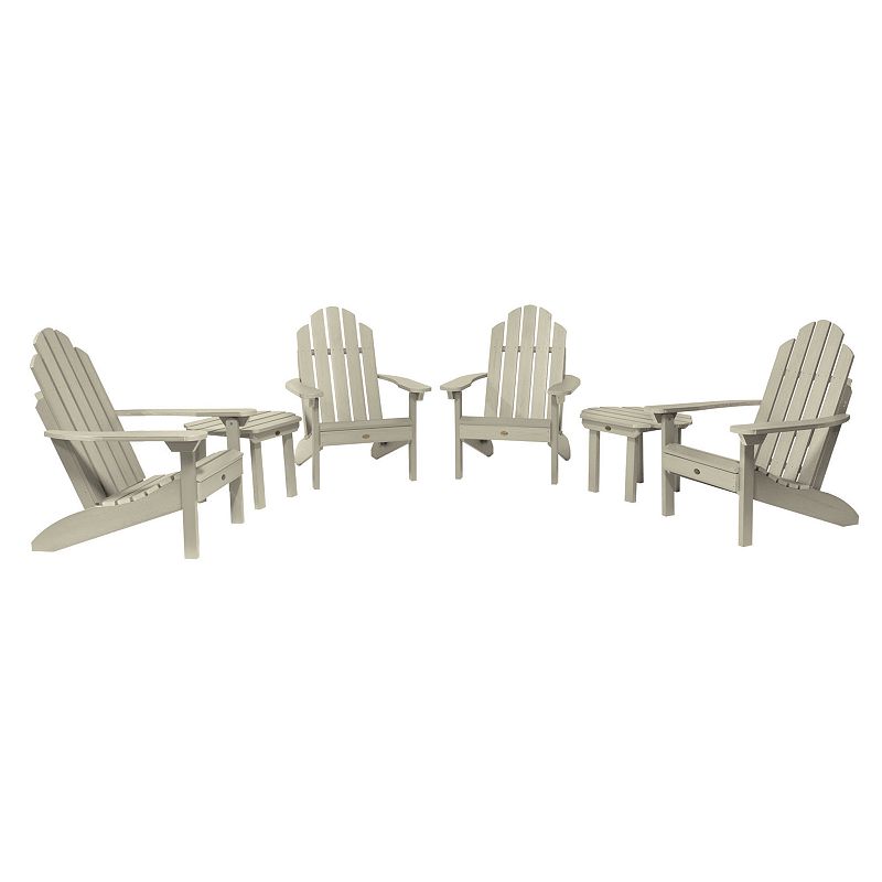 Highwood Westport Adirondack Chairs with Side Tables, White