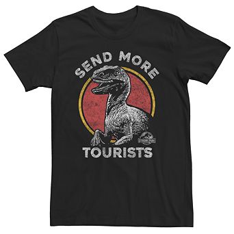 Men's Jurassic Park Raptor Send More Tourists Tee